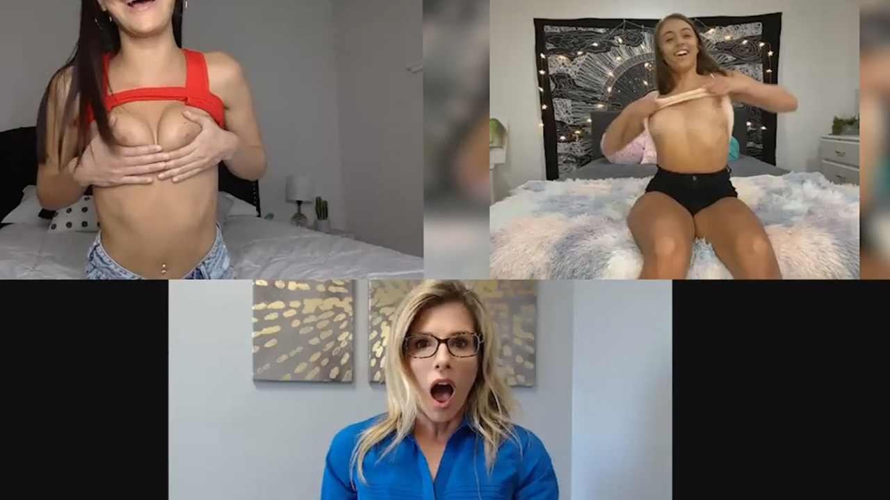Emily Willis & Gia Derza Makes Gia’s step mother Wet Via Webcam! feat. Cory Chase